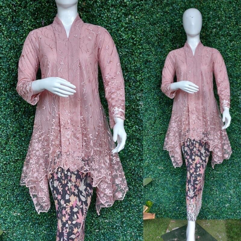 SALE-Kebaya Kartini Floy Kebaya Kartini Modern Kebaya Kartini Busui Kartini Pesta Keaya Wisuda-Rosegold