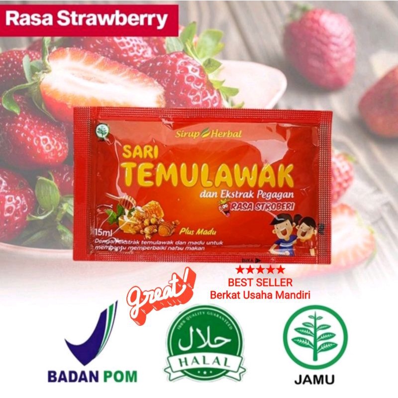 Sari Temulawak Syrup Herbal Memperbaiki Nafsu Makan Anak isi 12 sachet