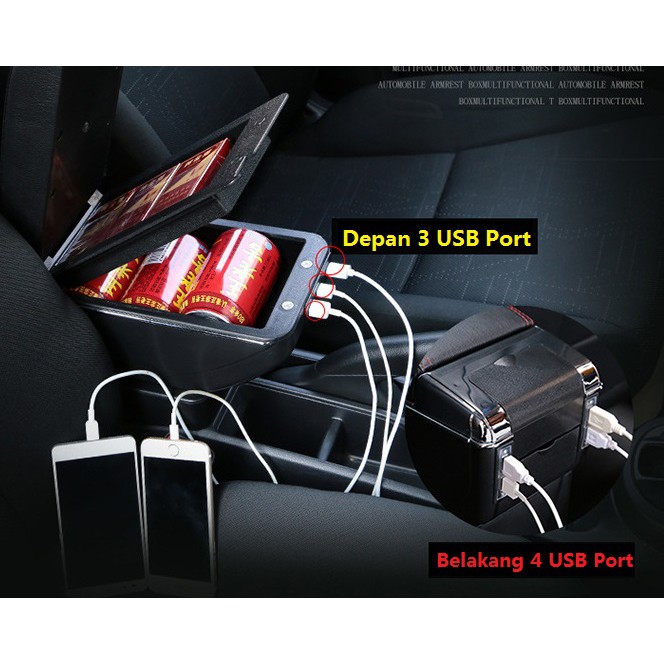 Arm Rest Box Kotak Alas Lengan SUZUKI SWIFT / ALL NEW SWIFT GL GX GS dual stack 7 Port USB Charger