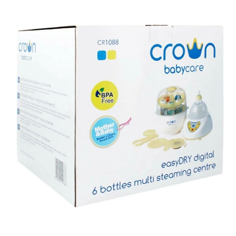 Sterilizer Botol Susu Bayi  CROWN Easydry Steamer CR1088 6 Bottle / Sterilisator Warmer Botol Susu