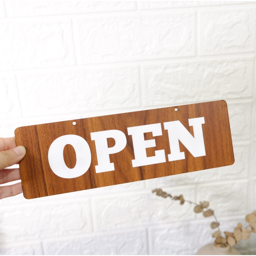 Open Closed Gantungan Sign Cafe Toko Restoran Papan Signage Board Buka Tutup