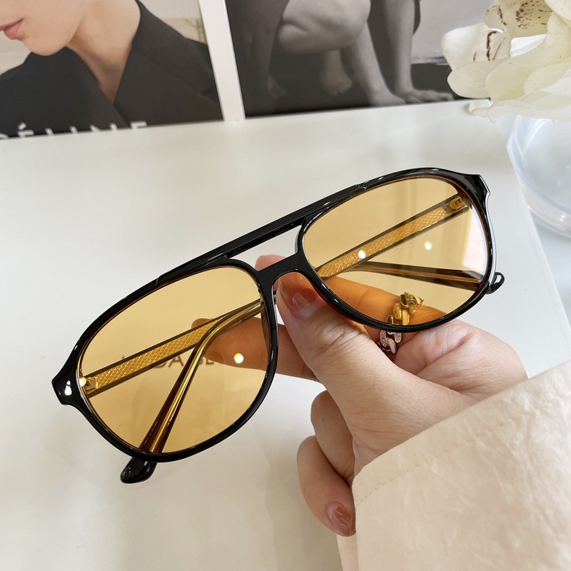 (YUZHU) COD Baru Kedatangan Korea Fashion Style Aviator Sunglasses Untuk Wanita/Pria Retro Oval Shades Untuk Wanita