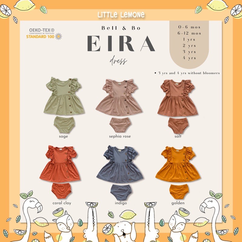 BELL AND BO EIRA DRESS bamboo set bloomers bellandbo bellnbo bell&bo bell & bo