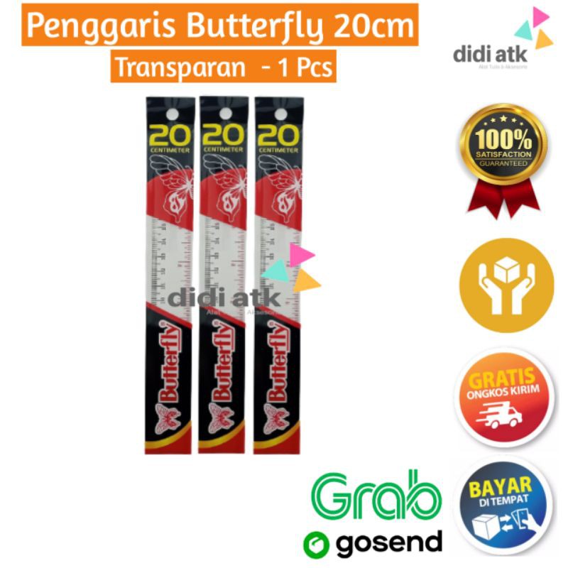 

Ecer Penggaris Butterfly 20 cm / Garisan Mistar