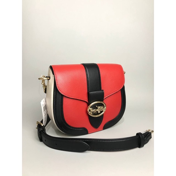 Tas Coach C3596 Georgie Saddle Leather Bright Poppy