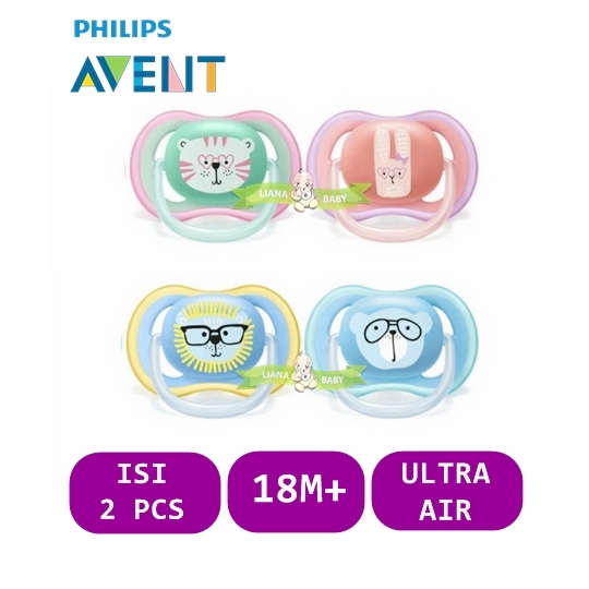 BOSU308 EMPENG AVENT ULTRA AIR SOOTHER DECO PACIFIER ISI 2 PCS SCF349