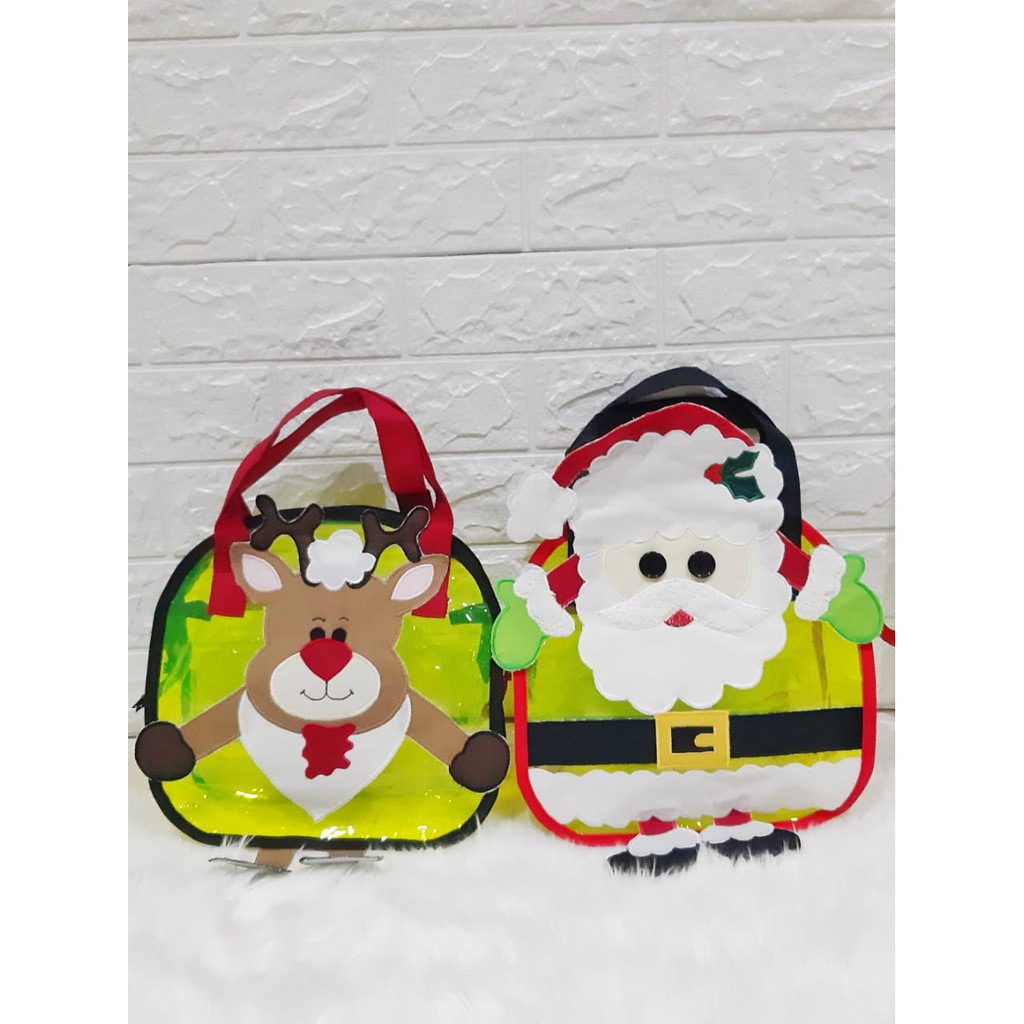 Tas anak motif santa christmas