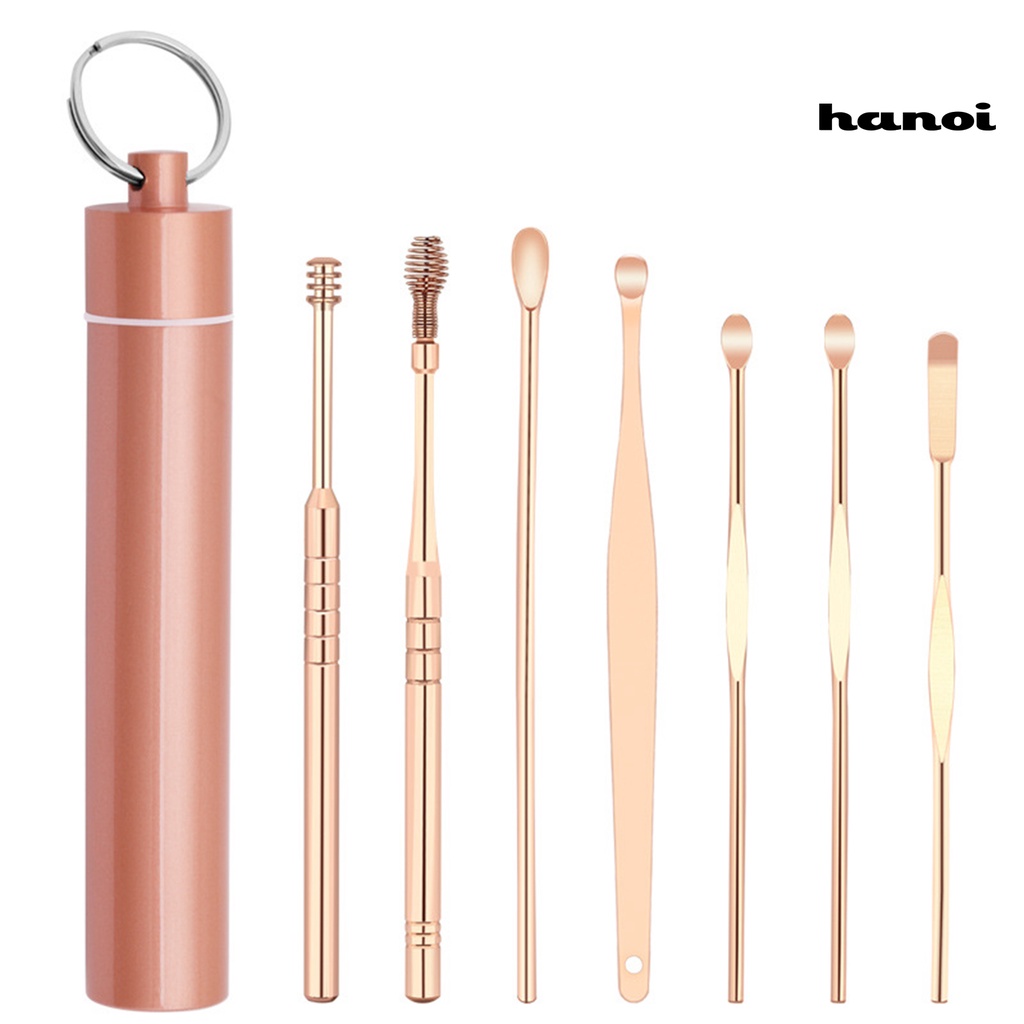 HQTM_1 Set Ear Cleaning Set Portable Excellent Workmanship Stainless Steel Home Ear Wax Remover for Daily Life