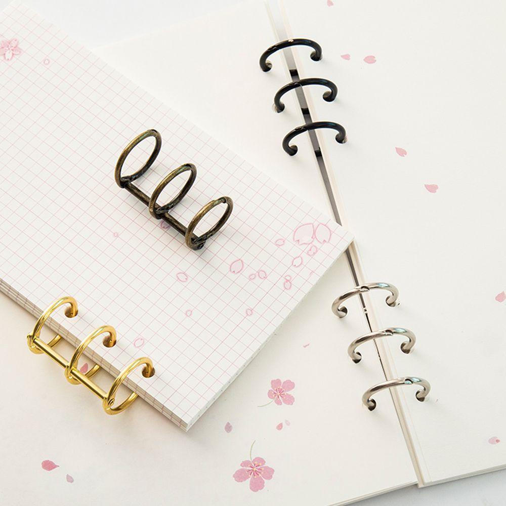 Nanas 2pcs /set Cincin Spiral Isi Ulang 3lubang File Folder Kalender Lingkaran Longgar Daun Ring