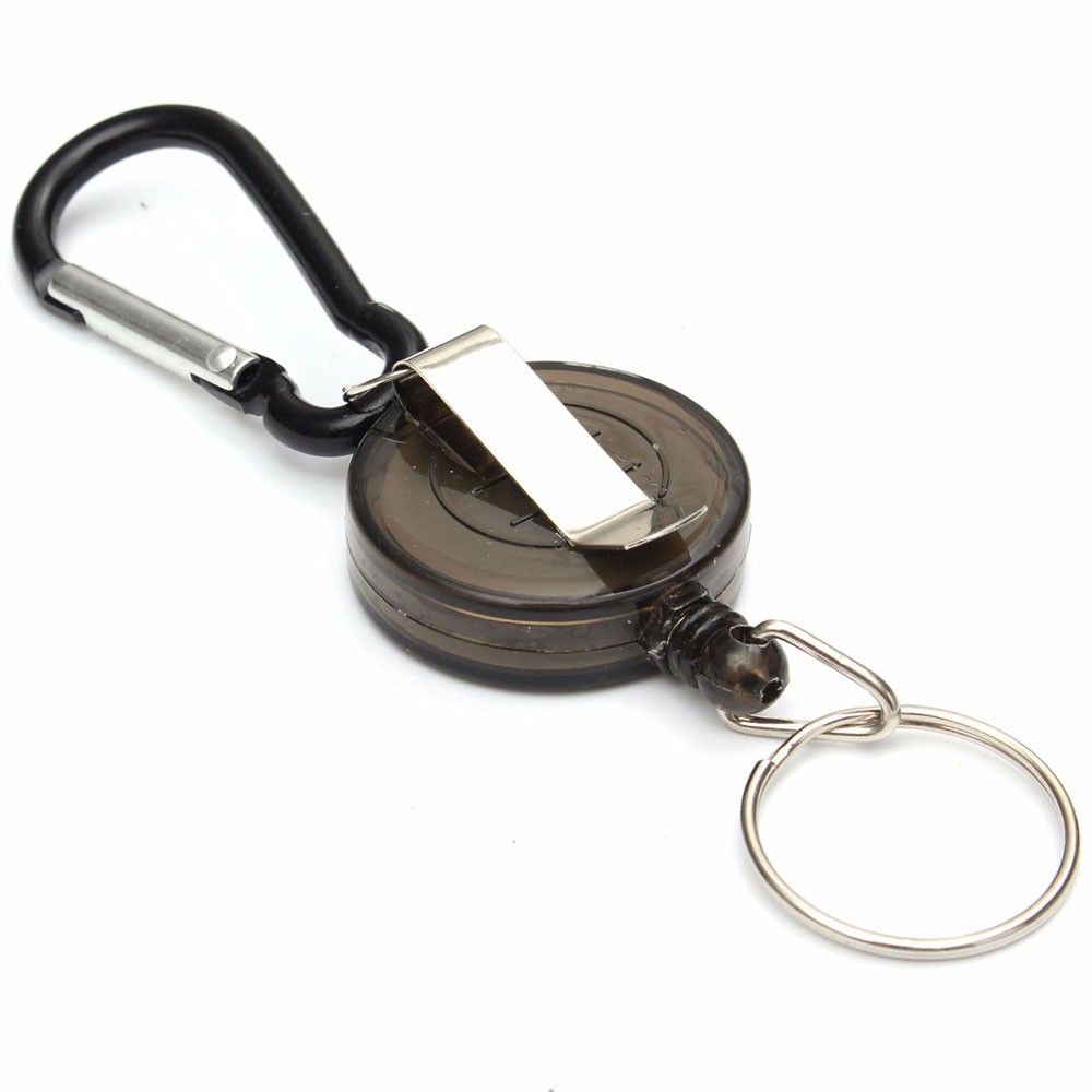 

Multifunctional Retractable Carabiner with Key Chain Black