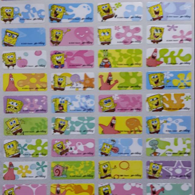 

Label nama ORI Spongebob size S dan M