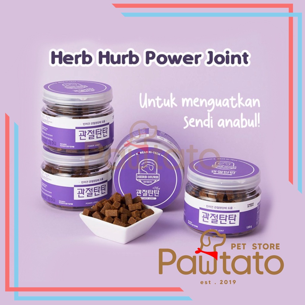 Vitamin Anjing Herb Hurb Power Joint Tulang Sendi Kuat Dog Senior Pawtato Pet Store