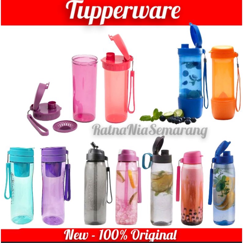 Tupperware Wadah tempat air minum eco botol hitam h2go xtreme extreme Man Men bottle 750ml, H2GO H 2