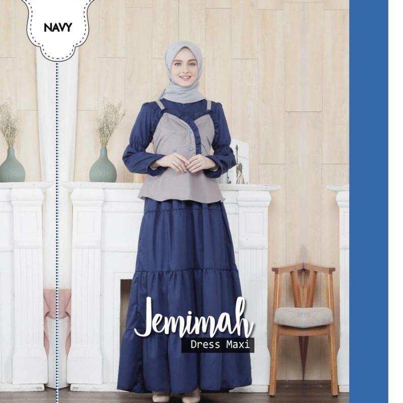 Kekinian 2021 Gamis Trendy Remaja Terbaru Dress Muslim Pesta Kondangan Maxy Jemimah Fashion Party