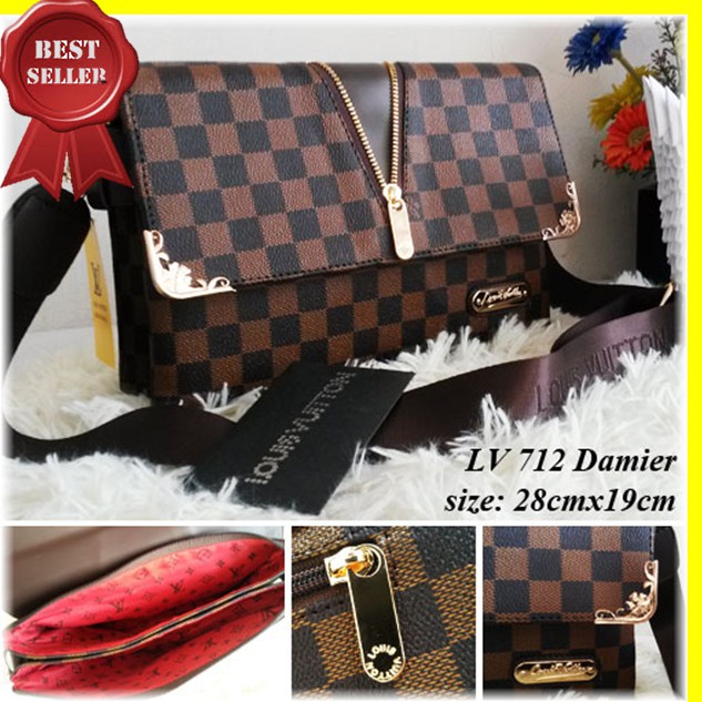 TERLARIS  Tas Lv Lv 712 Damier I Tas Import Murah Terbaru