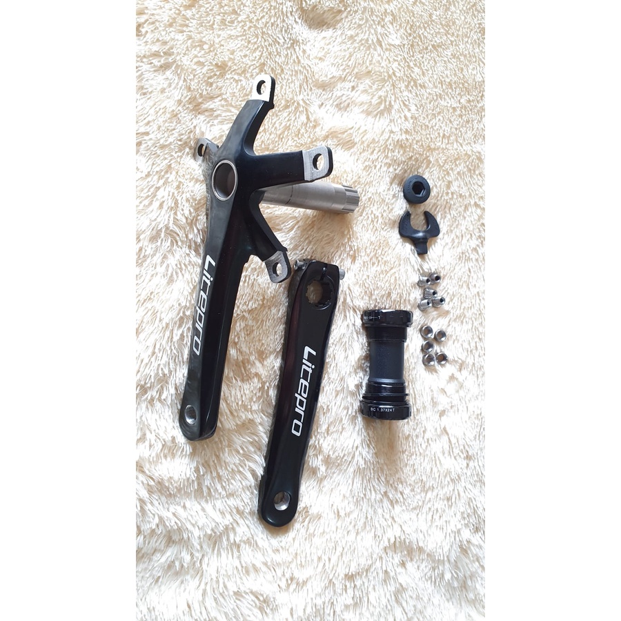 Crank Arm Litepro HT2 BCD 130mm Hollowtech 2 -170mm BB HT2 BCD 130mm Original Sepeda Lipat Seli Balap Road Bike RB