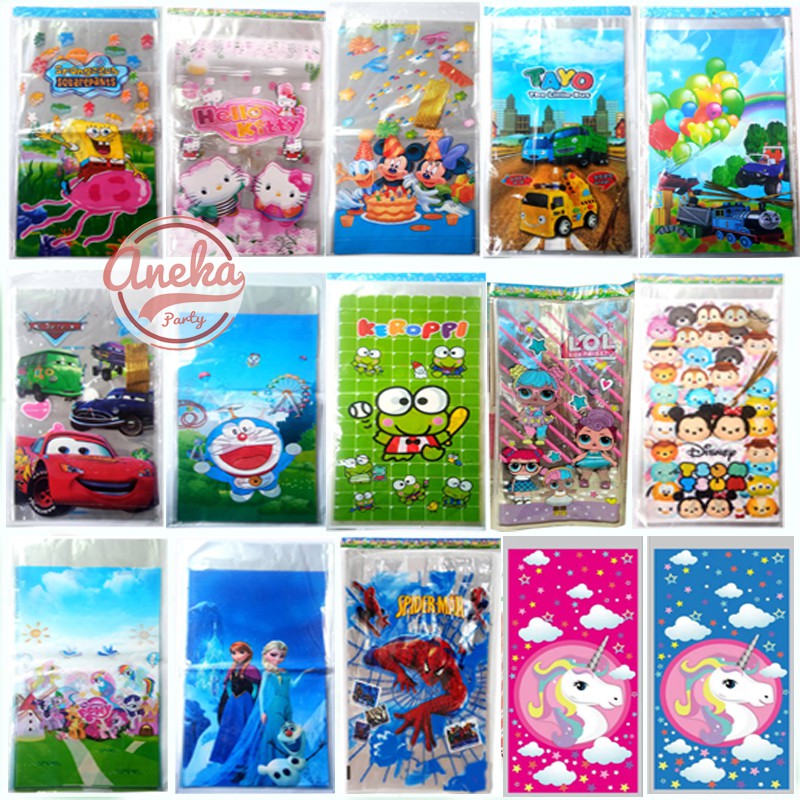 

plastik snack karakter / plastik souvenir ulang tahun / plastik bingkisan kado ultah / plastik opp