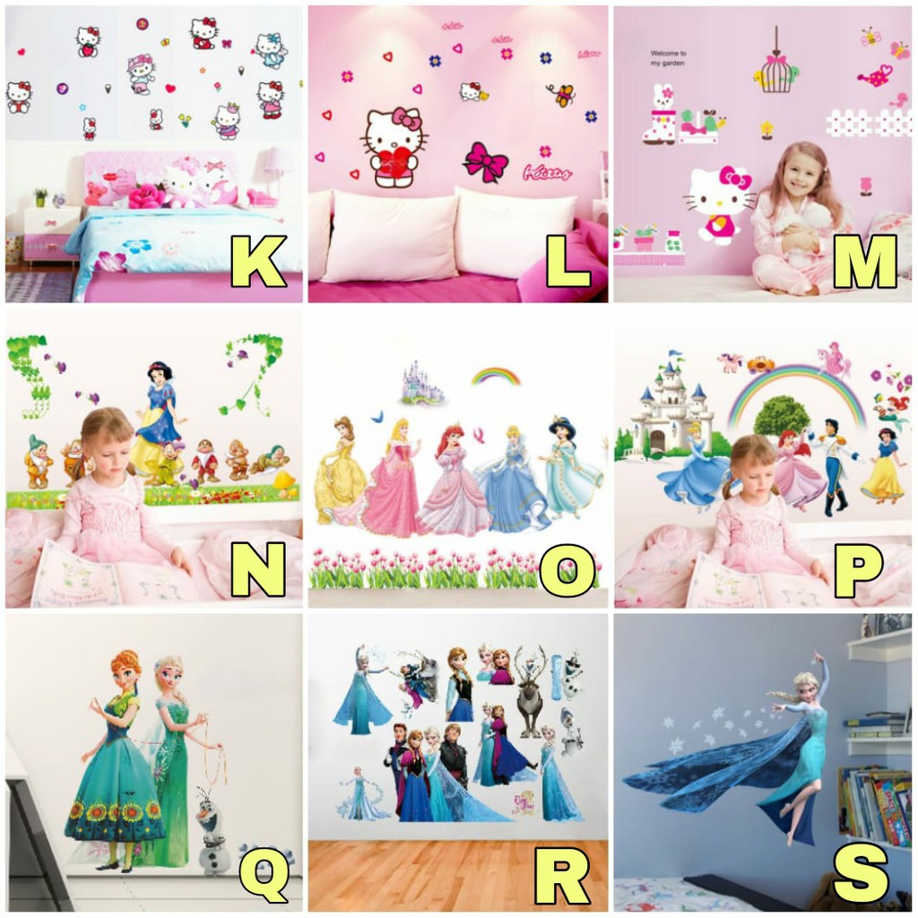 Reliza Wall Sticker Kartun Animasi Anak Karakter Stiker Dinding LDR30