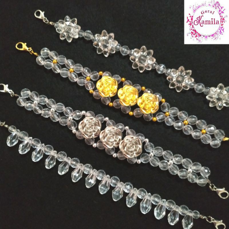 konektor masker hijab manik bening transparan tali sambungan pengait masker earloop