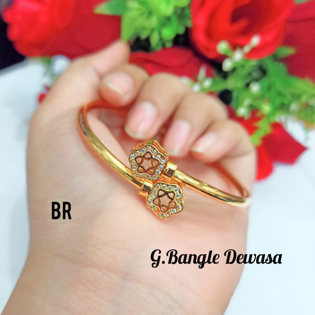 Gelang Bangle Dewasa berbagai motif dan model menarik permata zircon kualitas terbaik