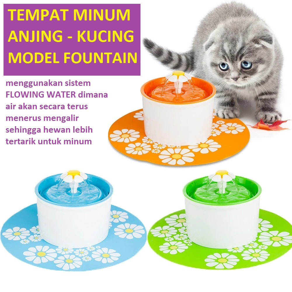 Tempat Minum Anjing Kucing 1.6 Liter - Water Dispenser Fountain (BLUE)