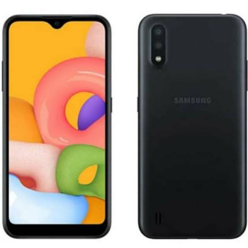 HANDPHONE HP SAMSUNG SMARTPHONE GALAXY A01 RAM 2/ ROM 16 GB BLACK HITAM DUAL CAMERA ANDROID OS MURAH