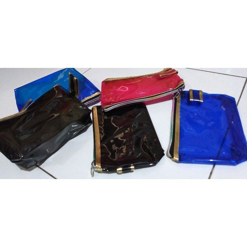 Dompet Tas kosmetik Anti Air Bahan PVC Cosmetic Organizer Travel Bag