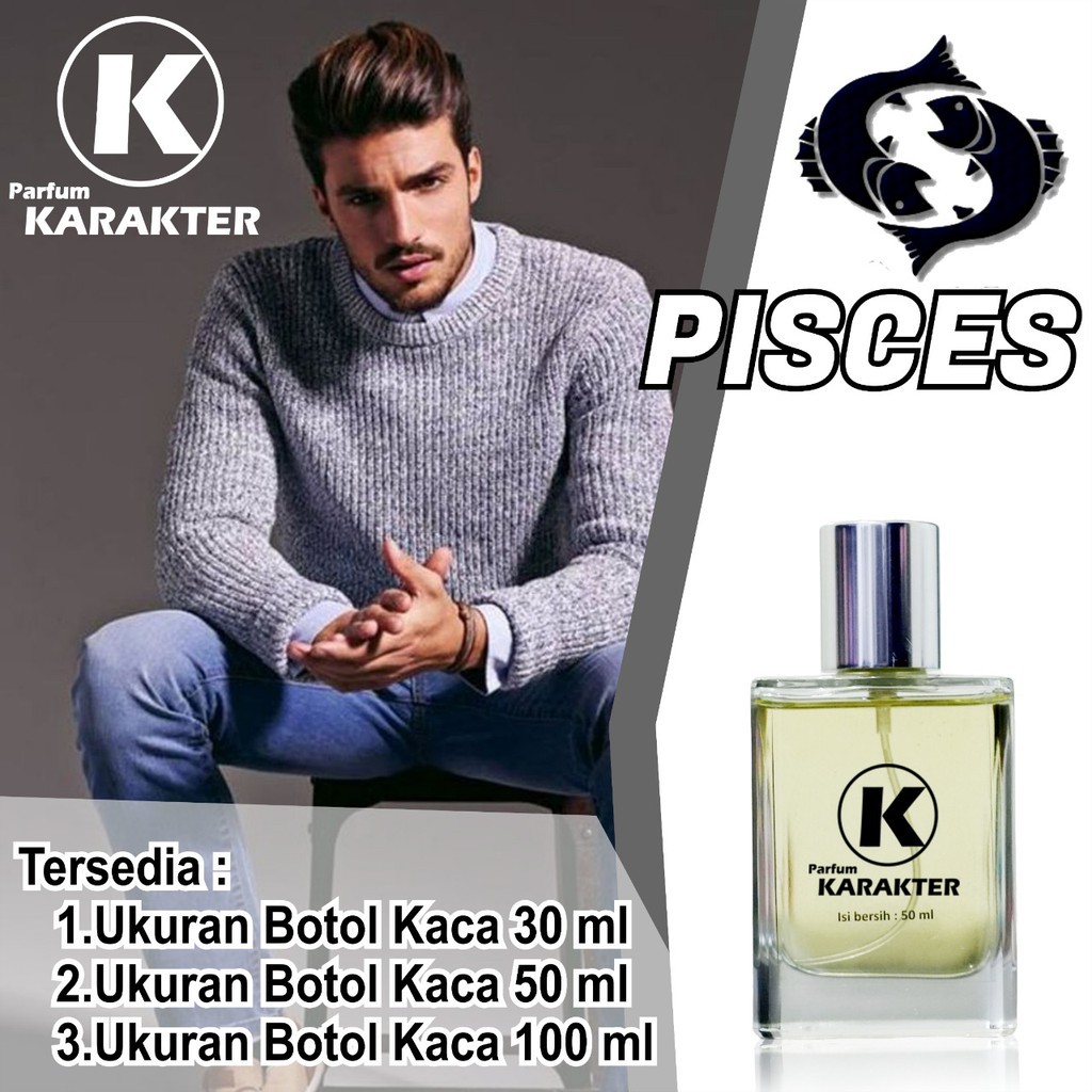 Parfum Zodiak Cowok Pisces Kemasan 30ml Eau de Parfum
