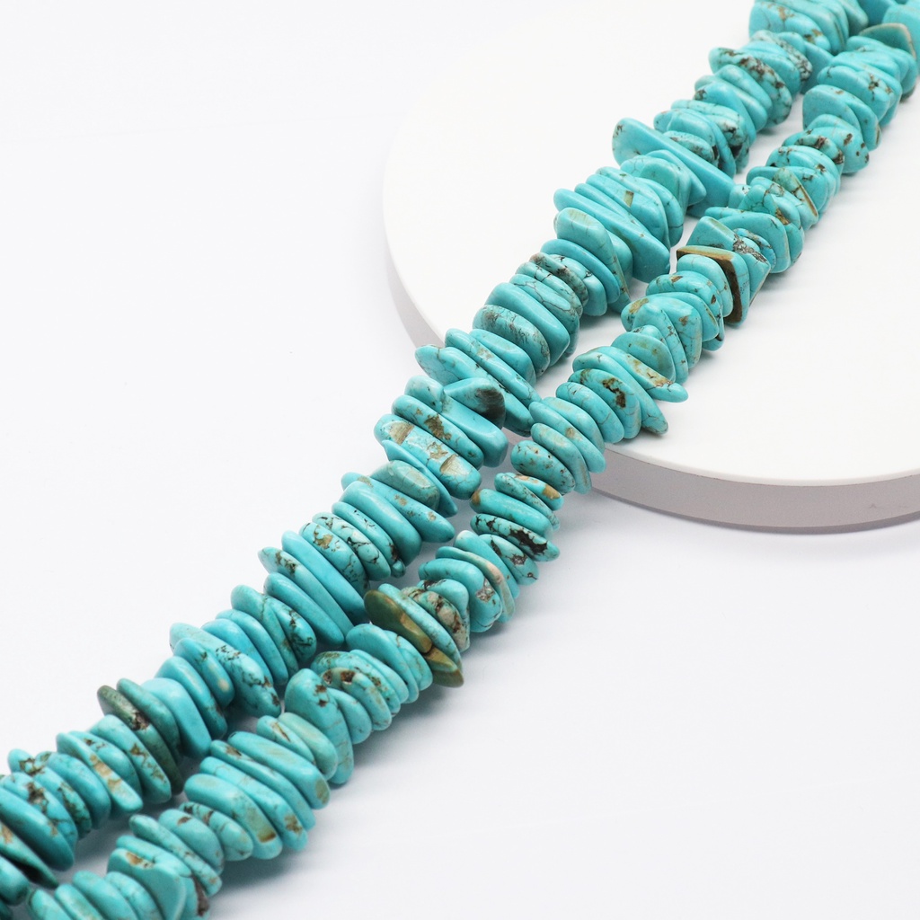 Manik-Manik Batu Turquoise Howlite Free Form | Manik Batu Turquoise Howlite Asli Bahan Gelang & Kalu