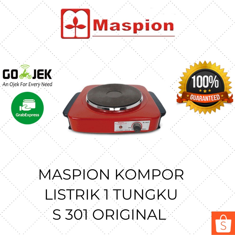 Maspion Kompor Listrik 1 Tungku S301 / Kompor Elektrik Mini Kecil Low Watt Murah Portable Original