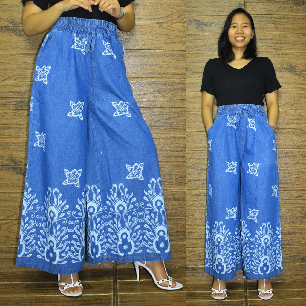 Miracle Shop Bawahan Jora Celana Kulot Jeans Casual Wanita All Size