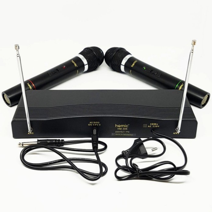 Mic Wireless Double Microphone/Mic Tanpa Kabel/Microphone Wireless