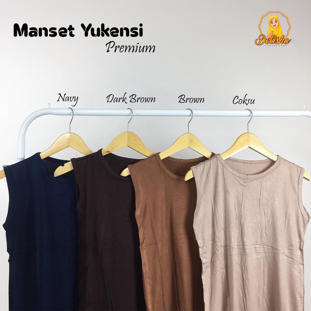 Baju Manset Tanpa Lengan Wanita Rayon Premium Standard &amp; Jumbo Lekbong Sleeveless By : Islah / Manset Yukensi Wanita Tank Top Wanita Basic Atasan