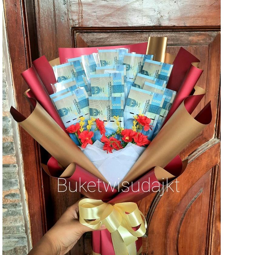 ➥ Buket uang PO H+1 / isi 100K-350K/ buket wisuda/Wedding bucket/ buket lamaran / Money cake / buket