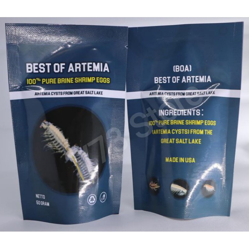 ARTEMIA (BOA) BEST OF ARTEMIA NETTO 50 GRAM HATCHING RATE 90% (BIRU)