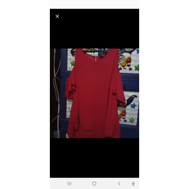 BAJU BLOUSE ATASAN WANITA WARNA PINK TUA