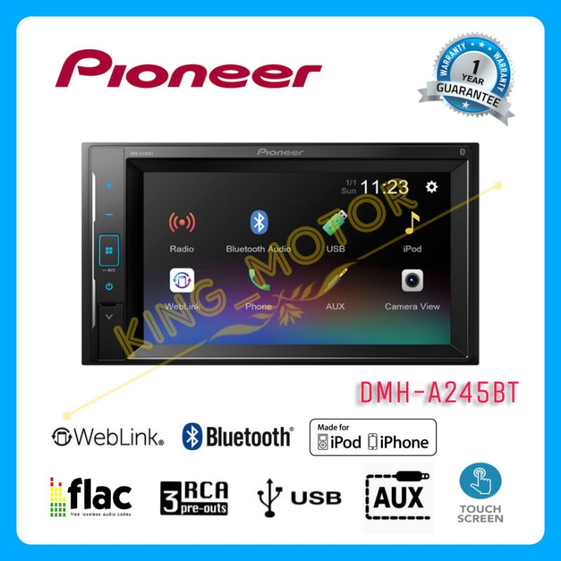 Head Unit 2-Din 6.2 inch Pioneer DMH-A245BT (GARANSI RESMI)