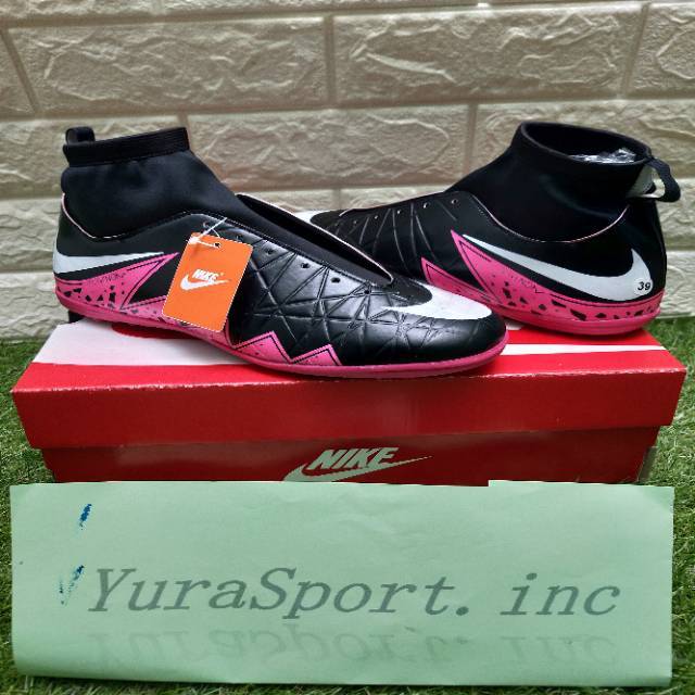 JUAL SEPATU FUTSAL BOLA NIKE HITAM PINK HYPERVENOM MURAH