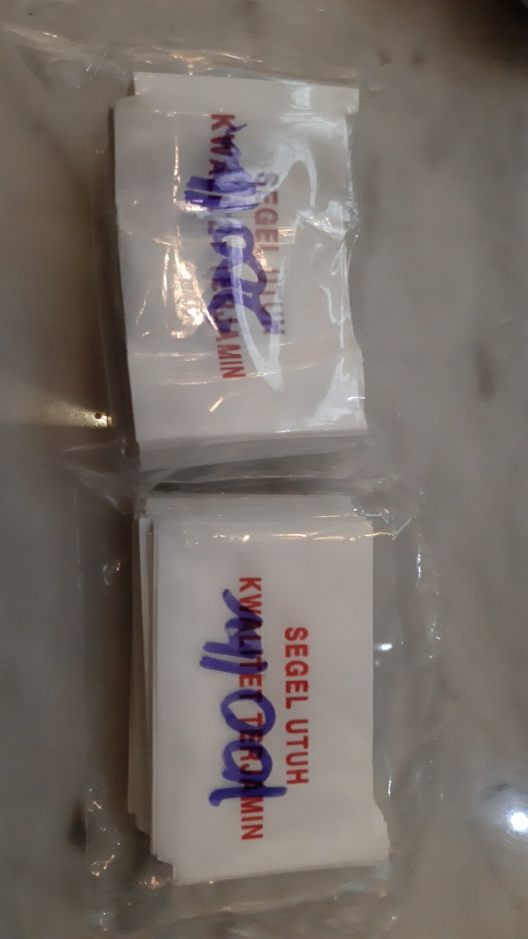 Plastik Segel Shrink Pvc Botol Kecap Aqua Putih 3.5x5.5cm / 33mm X 55mm Segel Utuh Kwalitet Terjamin