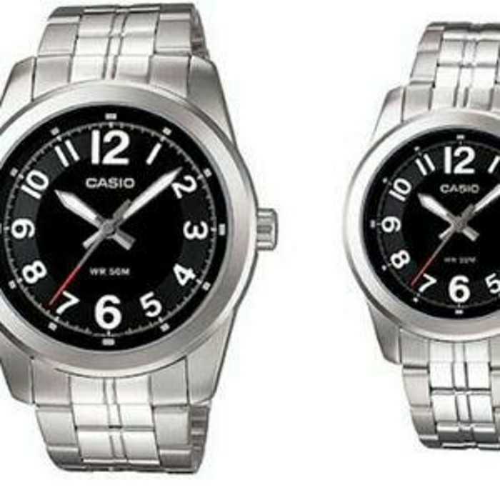 Jam Tangan Couple Casio Analog Rantai Japan Movt 1315D-1B Original