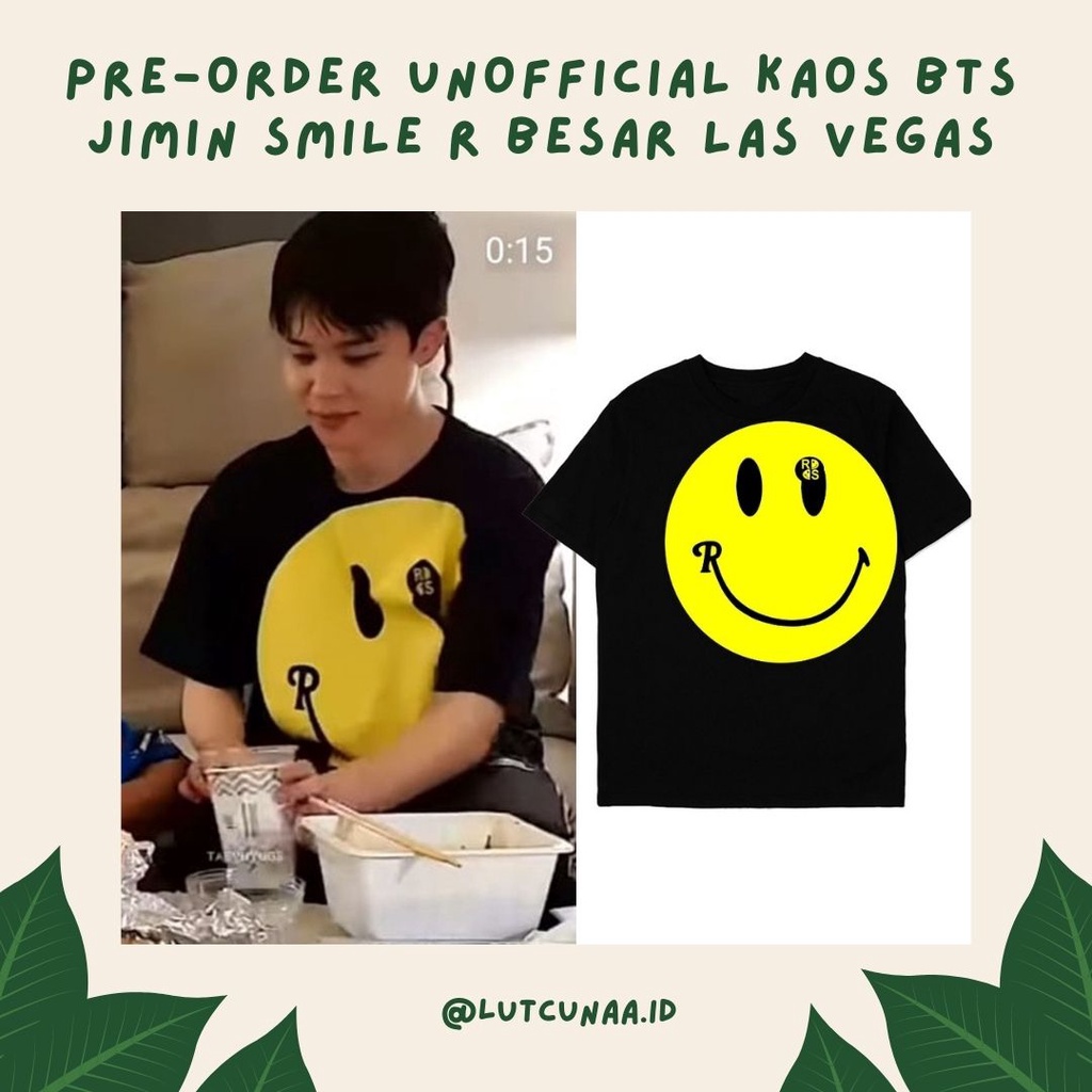 Pre-Order Unofficial Kaos BTS Jimin Smile R besar las vegas