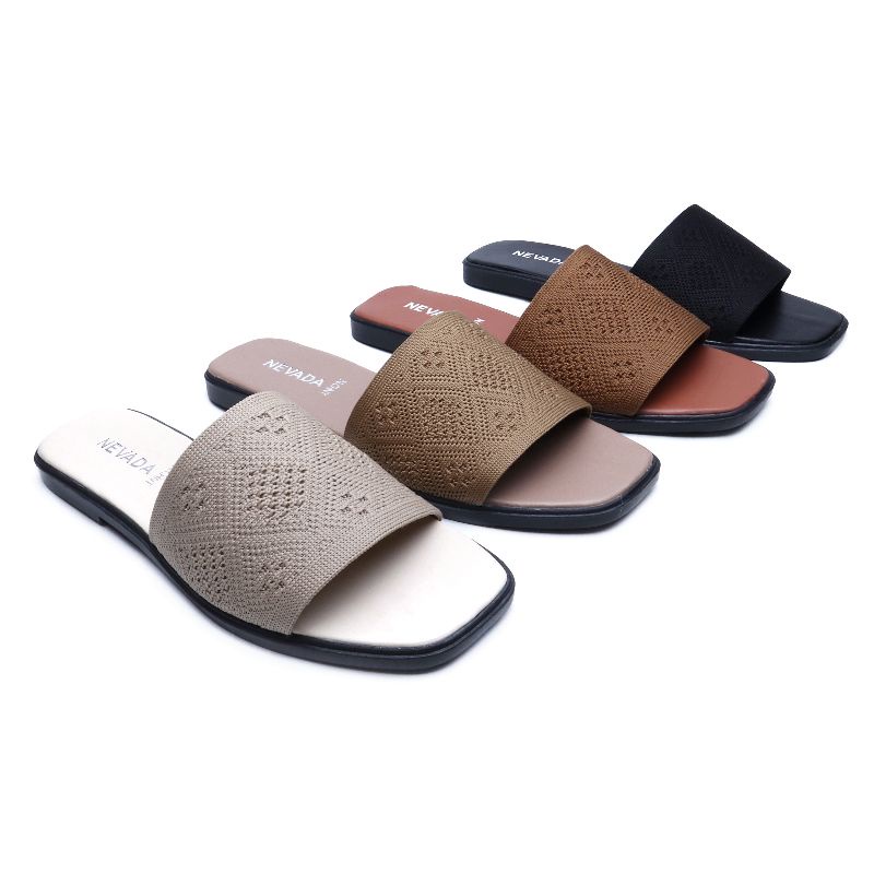 Sandal Wanita Nevada Flat Teplek AKS53