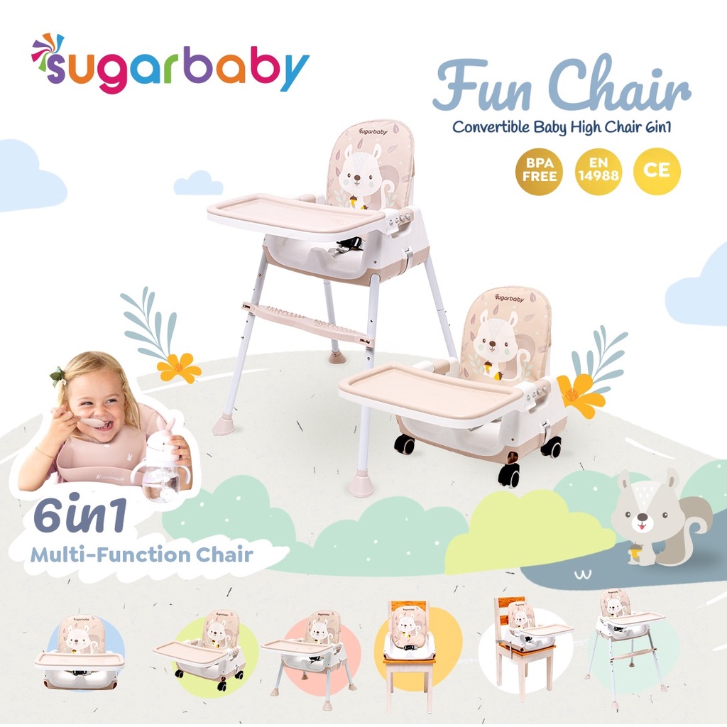 Sugar Baby Fun Chair Convertible Baby High Chair 6 in 1 Kursi Makan Bayi