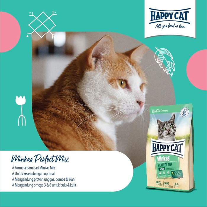 GOSEND GRAB happy cat minkas adult perfect mix makanan kering kucing dewasa 10kg