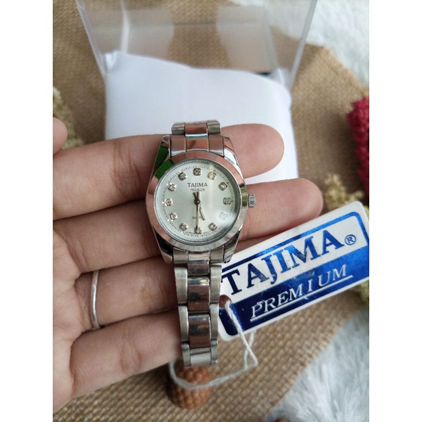 Tajima Jam Tangan Wanita Original Rantai Diameter Kecil Warna Silver
