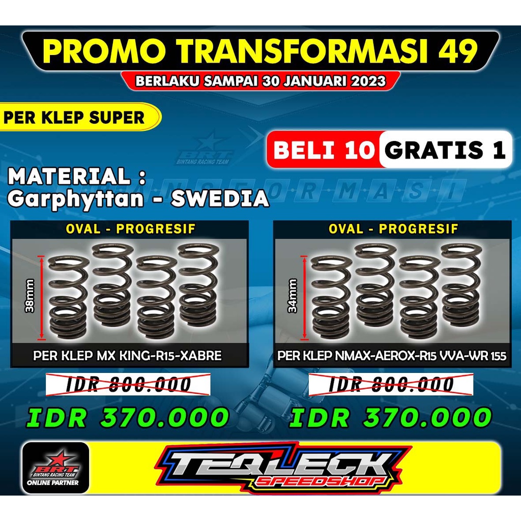 Per Klep Super Oval Progresif BRT Spring Valve Nmax Mx Aerox R15 VVA WR155 Mx King R15 Old Xabre Sat