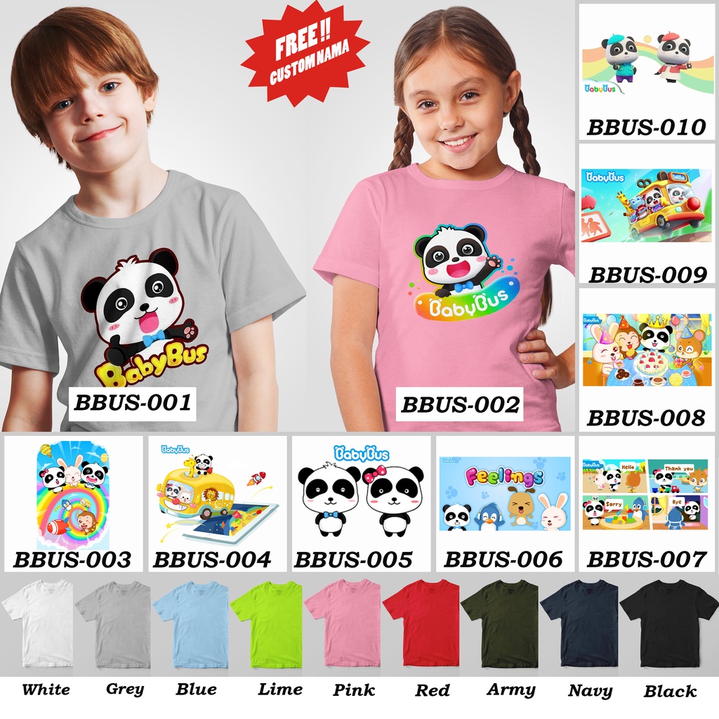 [FREE NAMA!!] Kaos Anak &amp; Family BabyBus 100% COTTON PREMIUM