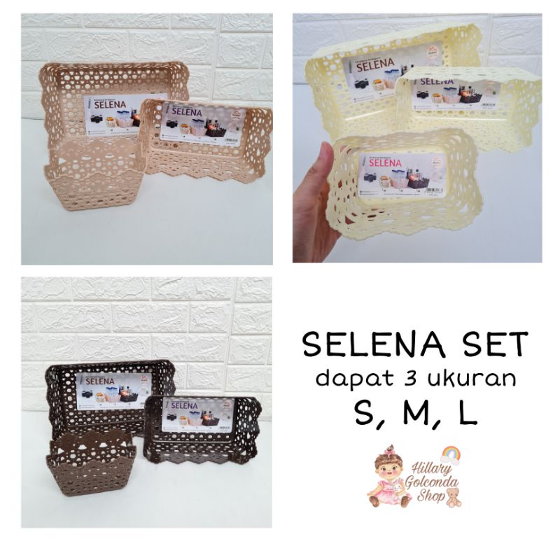 Keranjang Estetik /keranjang serbaguna SELENA set isi 3ukuran (S,M,L)