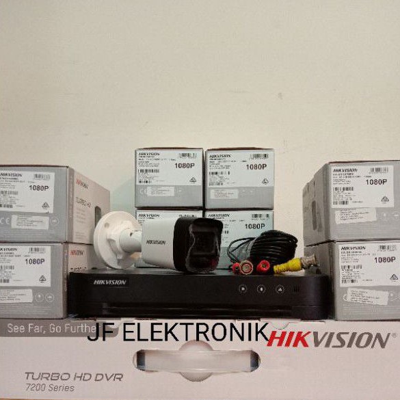 PAKET CCTV HIKVISION 4 CHANNEL 1 KAMERA 2MP 1080P KOMPLIT TINGGAL PASANG