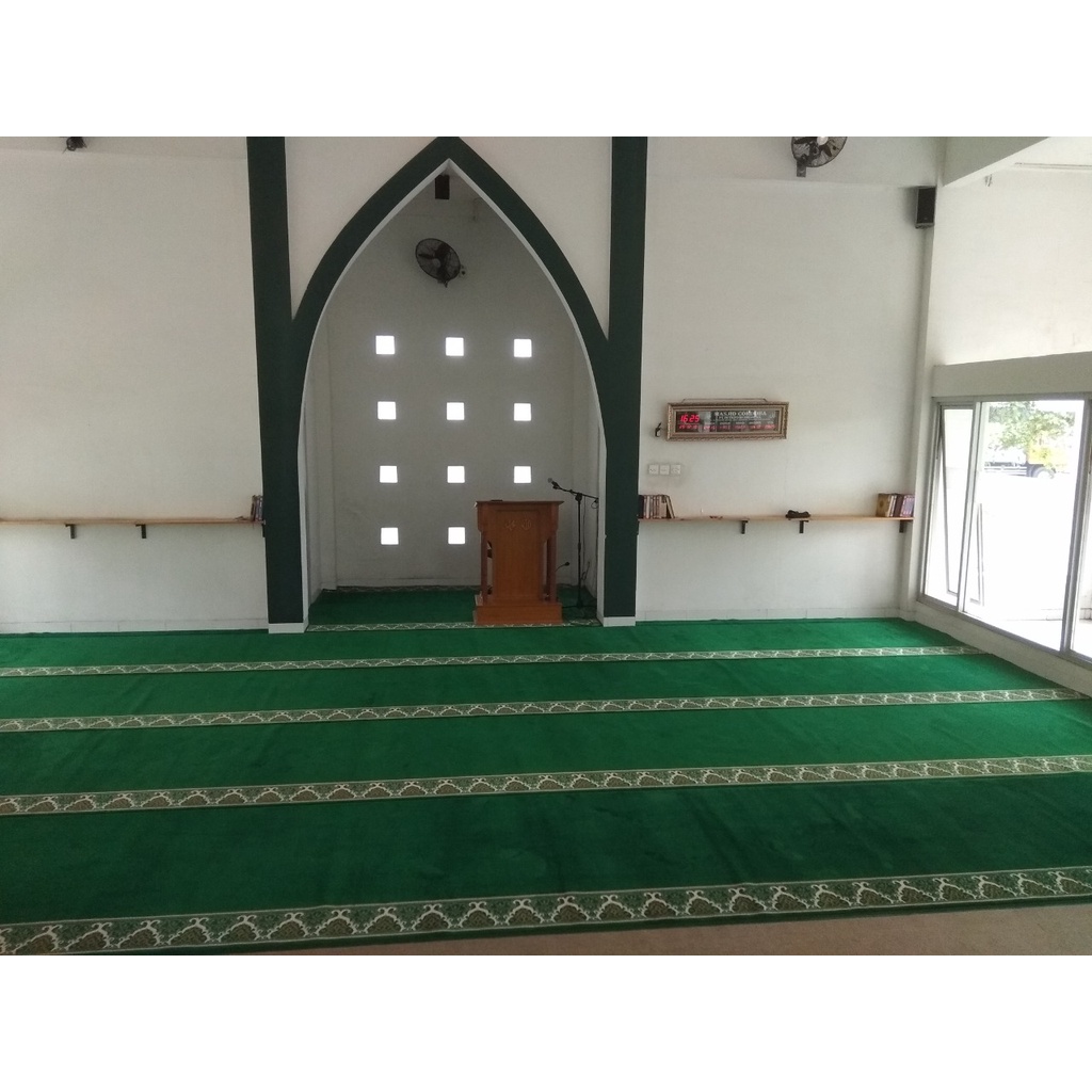 karpet masjid turki hijau polos murah